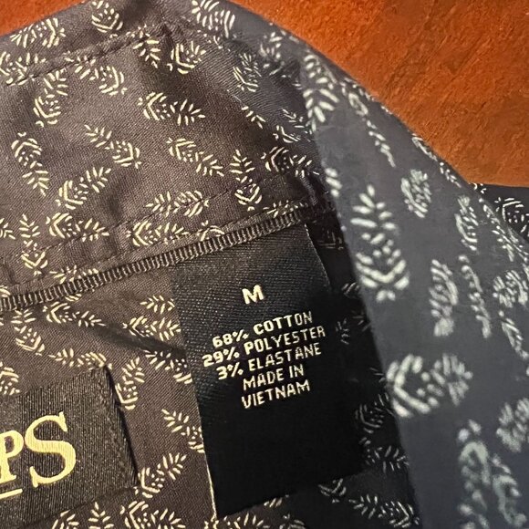 Chaps Mens Long Sleeve Button-Up Shirt blue Size Medium Stretch easy care - Picture 5 of 7